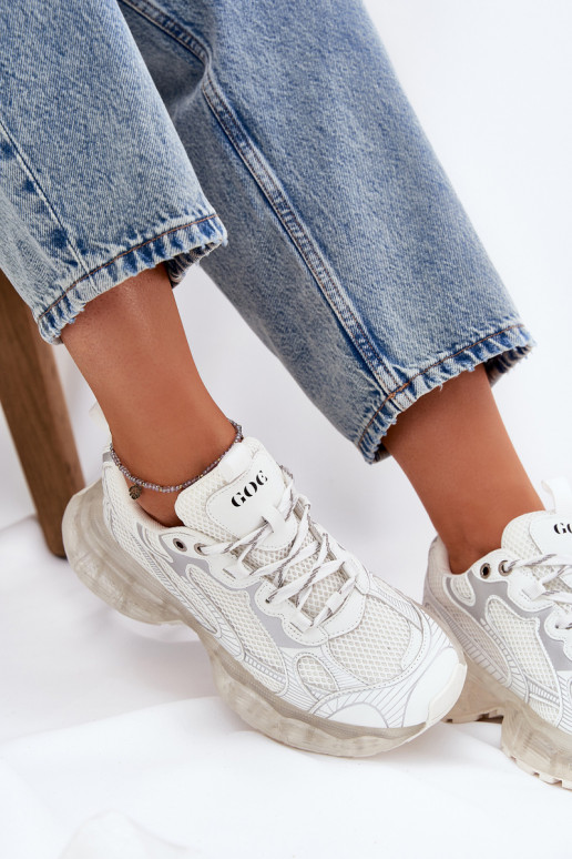 Leer Sneakers model schoenen Dames GOE RR2N4083 beige Leer Sneakers model schoenen Dames GOE RR2N4083 beige