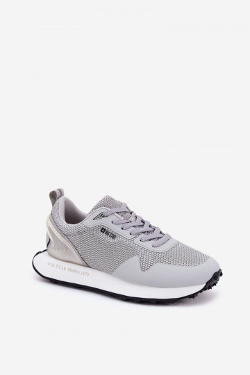 Heren sportieve schoenen met platform Big Star RR174358 Hi-Poly System grijze kleur