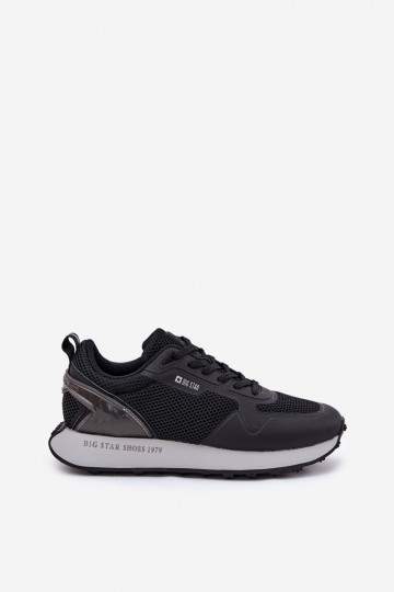 Heren sportieve schoenen met platform Big Star RR174361 Hi-Poly System zwarte kleur 2