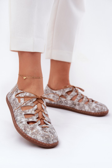 Ballerina schoenen met uitsparingen Tai turiciejka 06835-25/00-1 gouden kleur 2