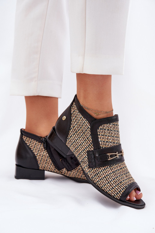 Leer DameslaarzenOdkrytymi Palcami Het heeftciejka 06934-39/00-1 ZInart en-beige