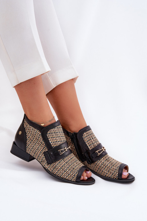 Leer DameslaarzenOdkrytymi Palcami Het heeftciejka 06934-39/00-1 ZInart en-beige