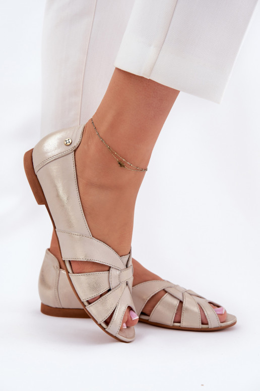 BallerinasOdkrytymi Palcami Het heeftciejka 06908-25/001-1 gouden kleur Przecierany