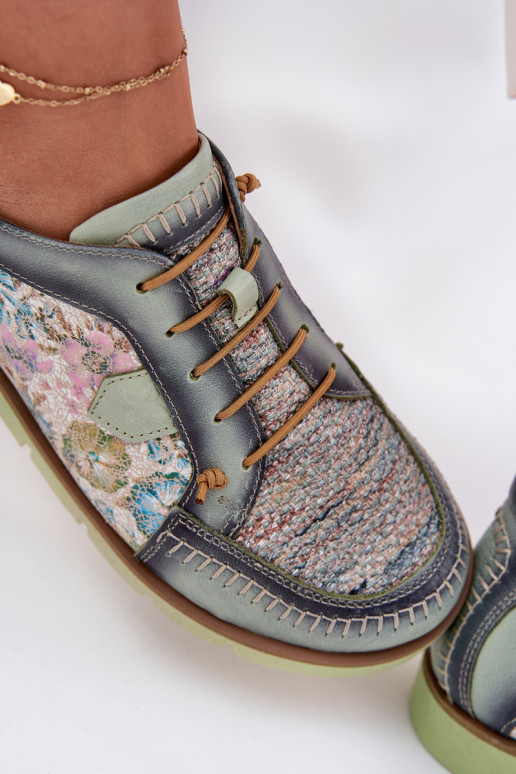 Leer schoenen Dames Met patroon Het heeftciejka 06784-09 groene kleur