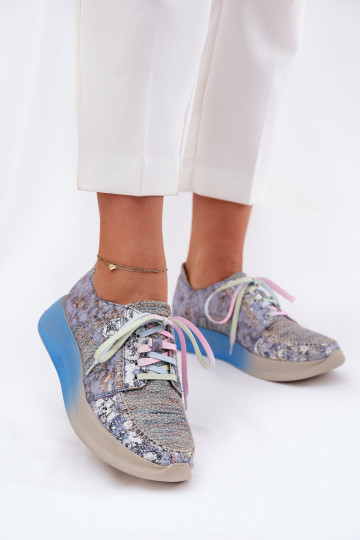 Leren dames sportieve schoenen met platform Tai turiciejka 06776A-06 blauwe kleur 2