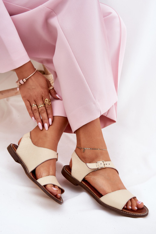 Leer Sandalen voor dames Zazoo 3014 beige Leer Sandalen voor dames Zazoo 3014 beige