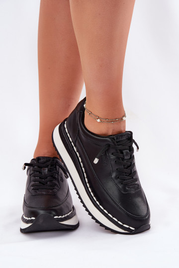 Leer Sneakers model schoenen Dames met platform Big Star RR274A335 zInart