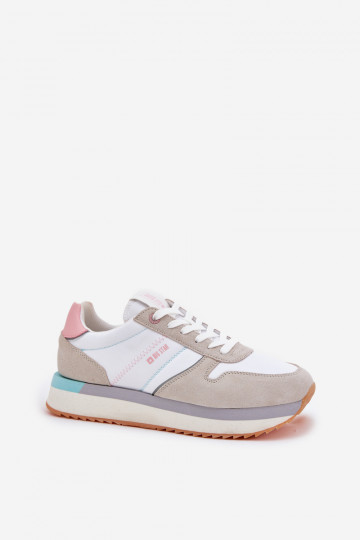 Suede sneakers voor dames Big Star RR274A047 HI-POLY SYSTEM zand-wit 2