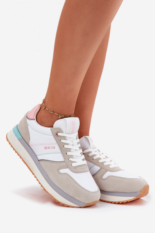 van suède Sneakers model schoenen Dames Big Star RR274A047 HI-POLY SYSTEM beige-Initte kleur van suède Sneakers model schoenen Dames Big Star RR274A047 HI-POLY SYSTEM beige-Initte kleur