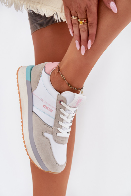 van suède Sneakers model schoenen Dames Big Star RR274A047 HI-POLY SYSTEM beige-Initte kleur van suède Sneakers model schoenen Dames Big Star RR274A047 HI-POLY SYSTEM beige-Initte kleur