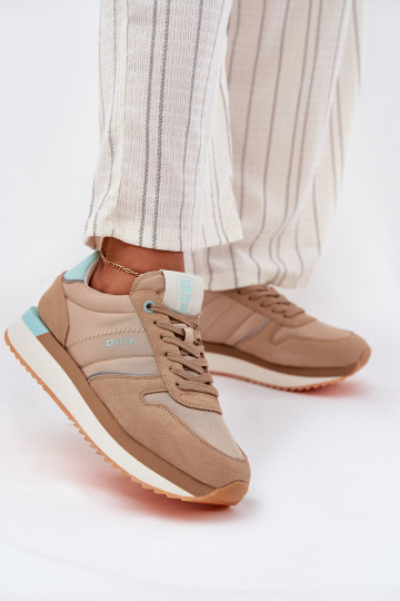 Suede sneakers voor dames Big Star RR274A048 HI-POLY SYSTEM zandkleurig 2