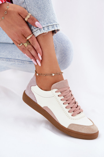 Lederen sneakers voor dames Zazoo N1220 wit