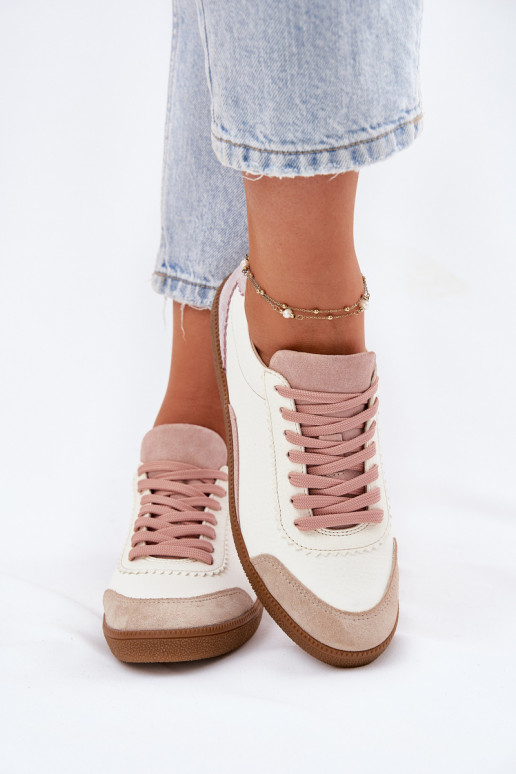 Leer Sneakers model schoenen Dames Zazoo N1220 Initte kleur Leer Sneakers model schoenen Dames Zazoo N1220 Initte kleur