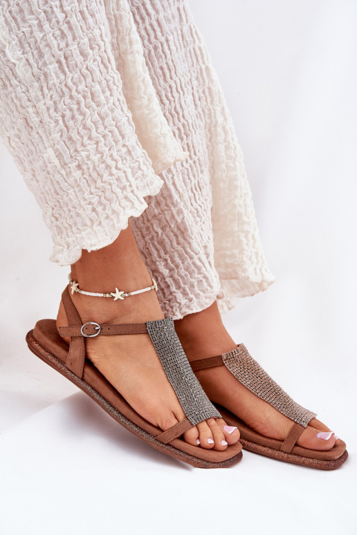 gelijk aan Elegante stijl Dames sandalen met glanzende gaten Artiker 56C1365 bruine kleur gelijk aan Elegante stijl Dames sandalen met glanzende gaten Artiker 56C1365 bruine kleur