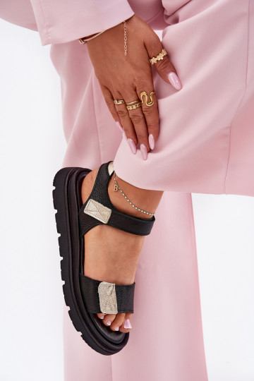 Dames sandalen met platform Zazoo 40443 zwarte kleur