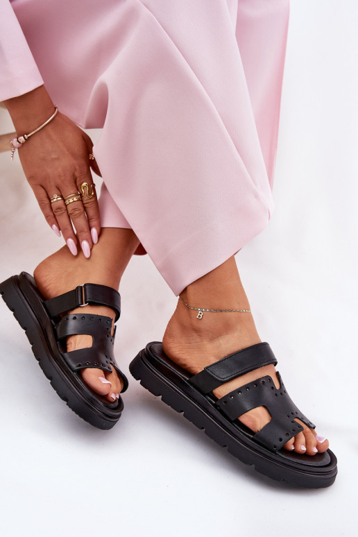 DamespantoffelsOpturalnej Skóry met platform Zazoo 40440 zInart DamespantoffelsOpturalnej Skóry met platform Zazoo 40440 zInart