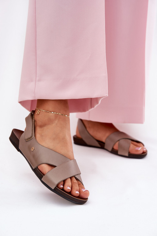 Dames sandalen met zelfklevende bevestigingsmiddelen Zazoo 40141 beige