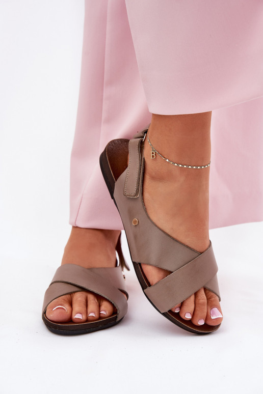 Dames sandalen met zelfklevende bevestigingsmiddelen Zazoo 40141 beige