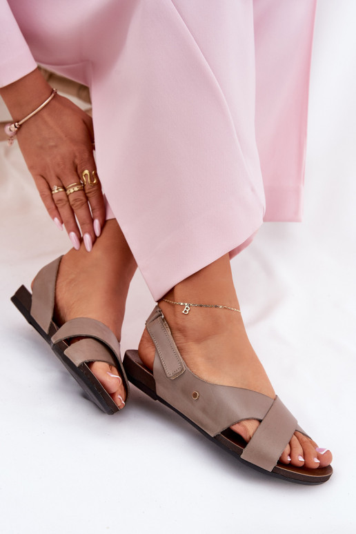 Dames sandalen met zelfklevende bevestigingsmiddelen Zazoo 40141 beige