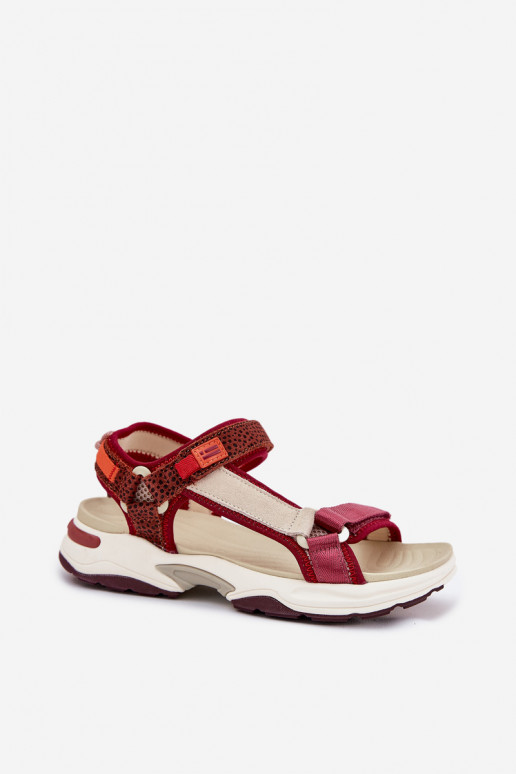 Dames sandalen met zelfklevende bevestigingsmiddelen D.Franklin DFSH406003 bordeaux Dames sandalen met zelfklevende bevestigingsmiddelen D.Franklin DFSH406003 bordeaux