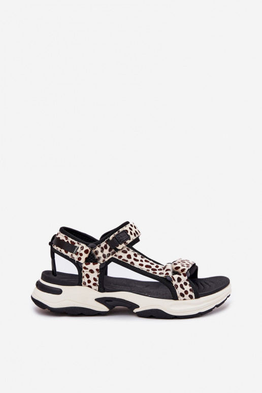 Dames sandalen met zelfklevende bevestigingsmiddelen D.Franklin DFSH406002 ZInart en-beige Dames sandalen met zelfklevende bevestigingsmiddelen D.Franklin DFSH406002 ZInart en-beige