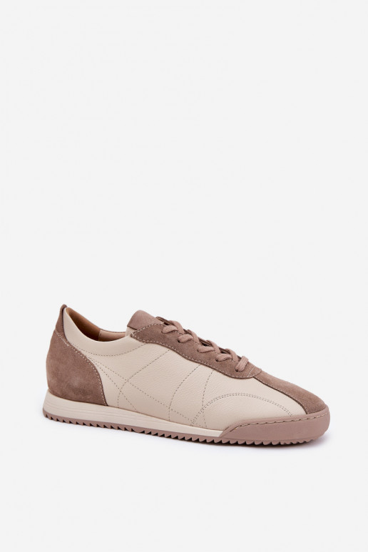 Leer sportschoenen Dames Laura Messi 2935 beige Leer sportschoenen Dames Laura Messi 2935 beige