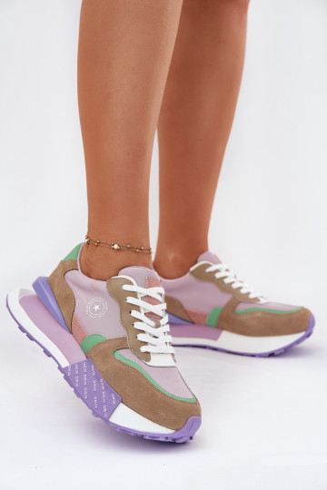 van suède Sneakers model schoenen Dames met platform Big Star RR274815 HI-POLY SYSTEM roze 2