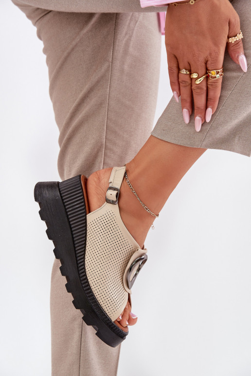 Dames sandalen Dames Op de INig met ornamenten Artiker 56C0111 beige Dames sandalen Dames Op de INig met ornamenten Artiker 56C0111 beige