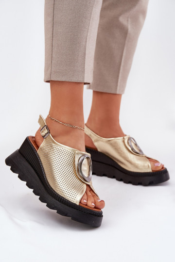 Dames sandalen Dames Op de INig met ornamenten Artiker 56C0109 gouden kleur