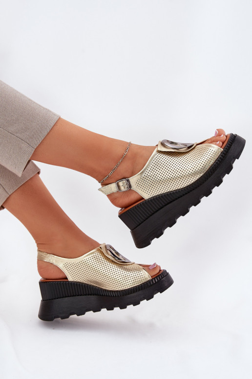 Dames sandalen Dames Op de INig met ornamenten Artiker 56C0109 gouden kleur