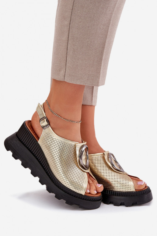 Dames sandalen Dames Op de INig met ornamenten Artiker 56C0109 gouden kleur