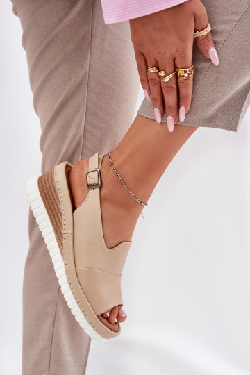 Dames sandalen Leer Op de INig Artiker 56C0919 beige