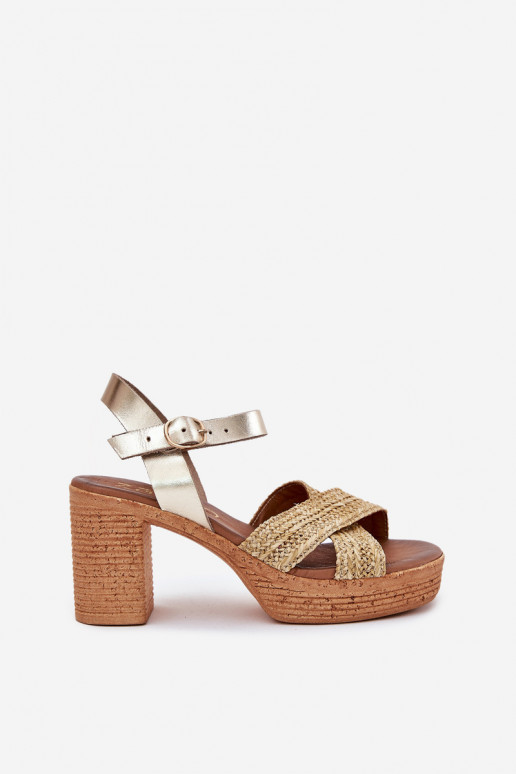 Damessandalen met hakken Met Vlecht Opar de Paskach Zazoo 40460 gouden kleur Damessandalen met hakken Met Vlecht Opar de Paskach Zazoo 40460 gouden kleur