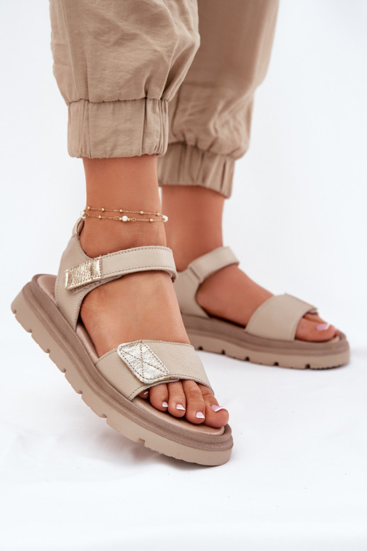 Dames sandalen Dames met platform Zazoo 40443 beige Dames sandalen Dames met platform Zazoo 40443 beige