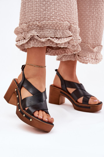 Dames sandalen met hakken Zazoo 1081 zwarte kleur 2