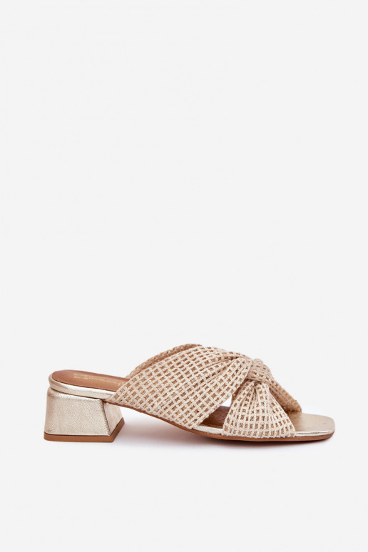 Damespantoffels Op Klok Het heeftciejka 06955-25 beige-gouden kleur Damespantoffels Op Klok Het heeftciejka 06955-25 beige-gouden kleur