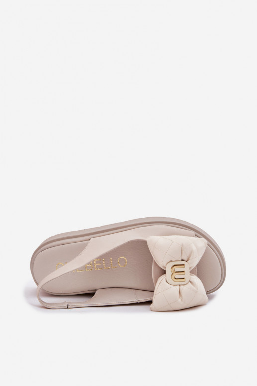 Dames sandalen Dames met platform met linten CheBello 4641 beige Dames sandalen Dames met platform met linten CheBello 4641 beige