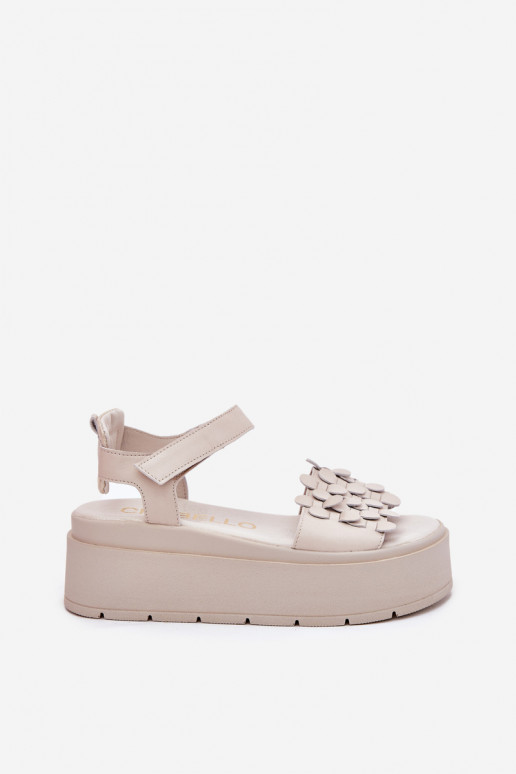 Dames sandalen Dames met platform CheBello 4701 beige Dames sandalen Dames met platform CheBello 4701 beige