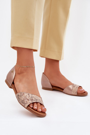 Dames sandalen Dames met brede hakken Het heeftciejka 06947-25 gouden kleur 2