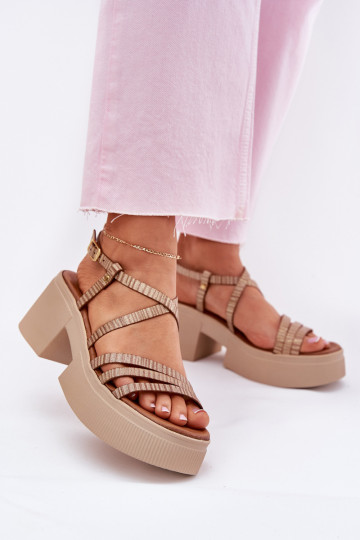 Dames sandalen Dames Het heeftciejka 06990-25 gouden kleur 2