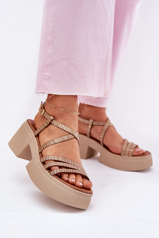 Dames sandalen Dames Het heeftciejka 06990-25 gouden kleur Dames sandalen Dames Het heeftciejka 06990-25 gouden kleur