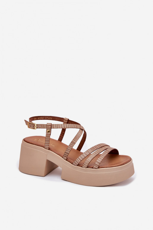 Dames sandalen Dames Het heeftciejka 06990-25 gouden kleur Dames sandalen Dames Het heeftciejka 06990-25 gouden kleur