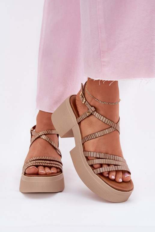 Dames sandalen Dames Het heeftciejka 06990-25 gouden kleur Dames sandalen Dames Het heeftciejka 06990-25 gouden kleur