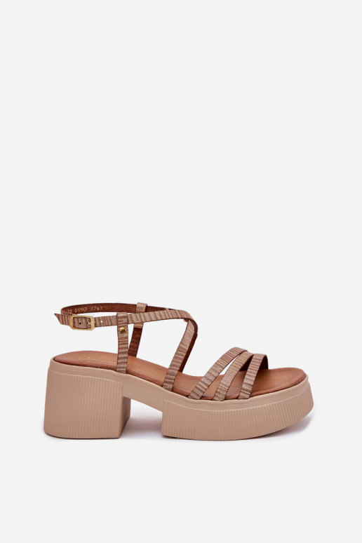 Dames sandalen Dames Het heeftciejka 06990-25 gouden kleur Dames sandalen Dames Het heeftciejka 06990-25 gouden kleur