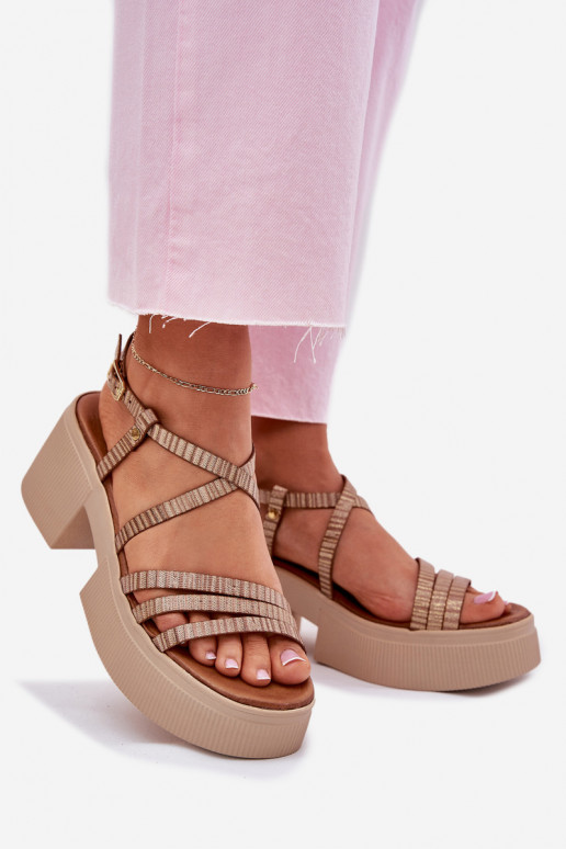 Dames sandalen Dames Het heeftciejka 06990-25 gouden kleur Dames sandalen Dames Het heeftciejka 06990-25 gouden kleur