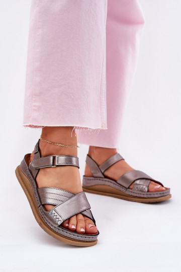 Dames sandalen Dames met platform Het heeftciejka L7064-35 grijs