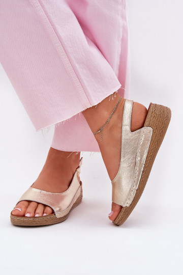 Dames gouden platform sandalen Tai turiciejka L7069-25 2