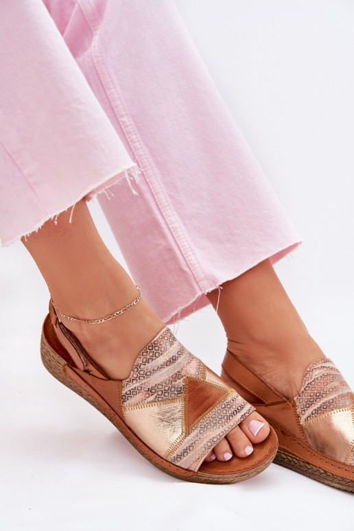 Dames sandalen Dames Op de INig Met Vlecht Het heeftciejka L7067-29 bruine kleur Dames sandalen Dames Op de INig Met Vlecht Het heeftciejka L7067-29 bruine kleur