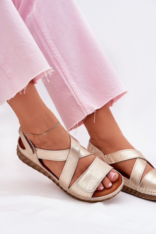 Dames sandalen Dames met zelfklevende bevestigingsmiddelen Het heeftciejka L6848-25 gouden kleur Dames sandalen Dames met zelfklevende bevestigingsmiddelen Het heeftciejka L6848-25 gouden kleur