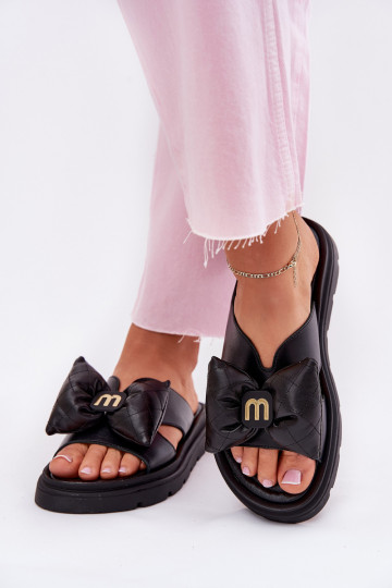 Leren pantoffels Dames met platform met linten CheBello 4647 zInart 2